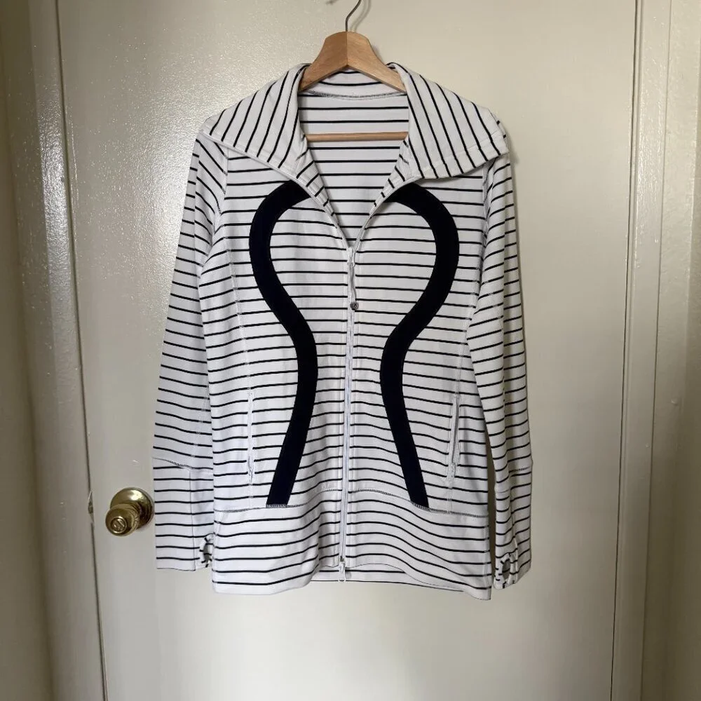 Lululemon In Stride Jacket In Quiet Stripe White US 8​​​